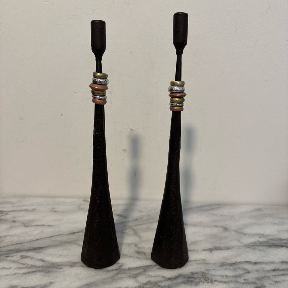 Luis Marques Handmade Modern
Minimalist Style Iron W/ Metal
Rings Candlestick - Picture 1 of 16